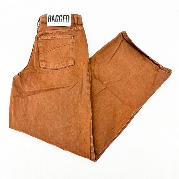 Ragged Priest Wide Leg Brown Denim Zip Up Jeans Size 24 - Picture 9 of 9